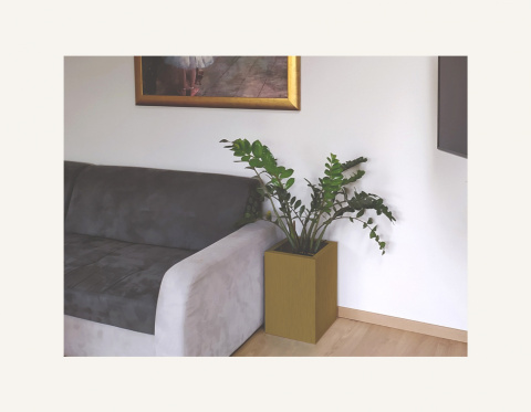 Donica stojąca / wysoka / aluminiowa / złota szczotkowana Donica stojąca / wysoka / aluminiowa / złota szczotkowana